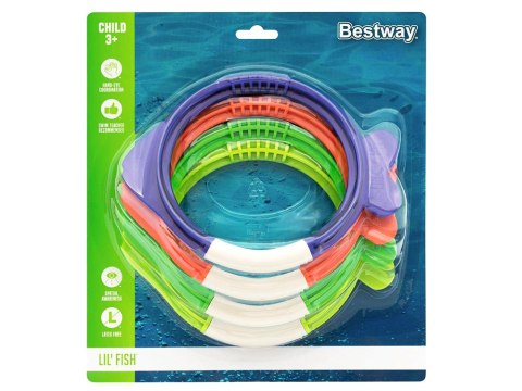 Bestway kolorowe Rybki zabawki do nurkowania nauki pływania 4 szt. 26009 Bestway kolorowe Rybki zabawki do nurkowania nauki pływania 4 szt. 26009
