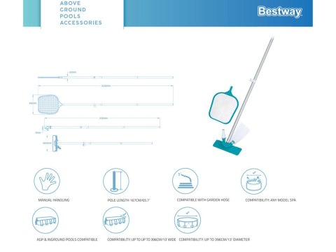 Bestway Zestaw czyszczący do basenu 58013 Bestway Zestaw czyszczący do basenu 58013