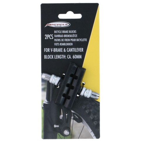 KLOCKI HAMULCOWE 2SZT MOCOWANIE NA NAKRĘTKI 60MM BICYCLE GEAR KLOCKI HAMULCOWE 2SZT MOCOWANIE NA NAKRĘTKI 60MM BICYCLE GEAR
