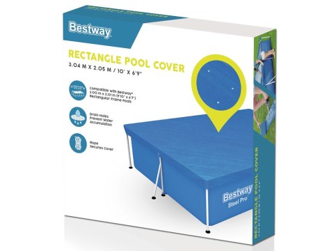 Bestway Uniwersalna Pokrywa na basen stelażowy 300 x 201 cm 58106 Bestway Uniwersalna Pokrywa na basen stelażowy 300 x 201 cm 58106