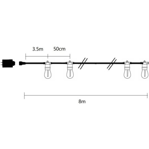 PARTY LIGHT GIRLANDA ZEWNĘTRZNA 10 ŻARÓWEK 10LED 8M 230V PARTY LIGHT GIRLANDA ZEWNĘTRZNA 10 ŻARÓWEK 10LED 8M 230V