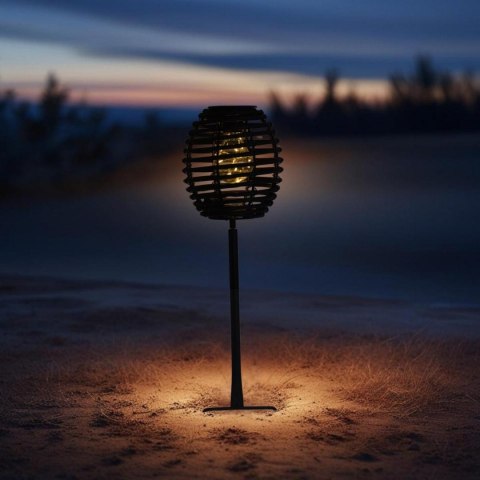 LAMPA SOLARNA KULA RATTAN CZARNA PROGARDEN LAMPA SOLARNA KULA RATTAN CZARNA PROGARDEN