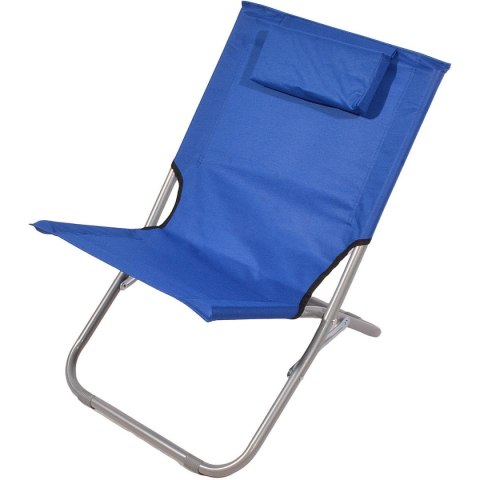 LEŻAK PLAŻOWY SKŁADANY Z ZAGŁÓWKIEM 47X61X37- 58CM GRANATOWY LEŻAK PLAŻOWY SKŁADANY Z ZAGŁÓWKIEM 47X61X37- 58CM GRANATOWY