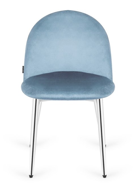 Krzesło tapicerowane GLORIA LIGHT BLUE VELVET SILVER Krzesło tapicerowane GLORIA LIGHT BLUE VELVET SILVER