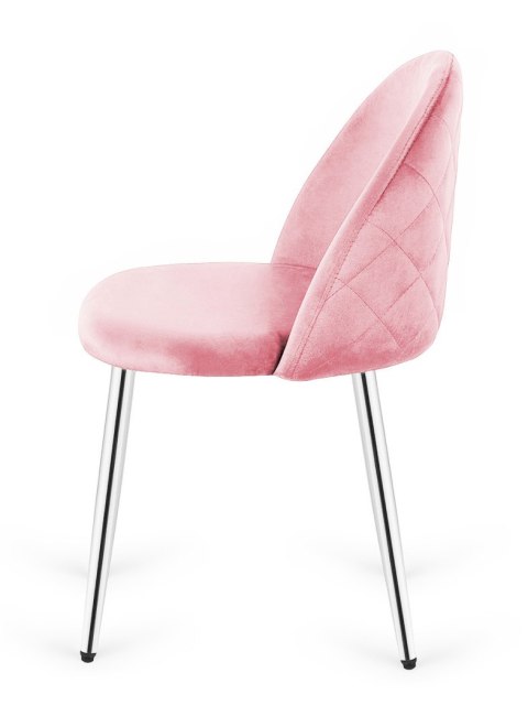 Krzesło tapicerowane GLORIA PINK VELVET SILVER Krzesło tapicerowane GLORIA PINK VELVET SILVER