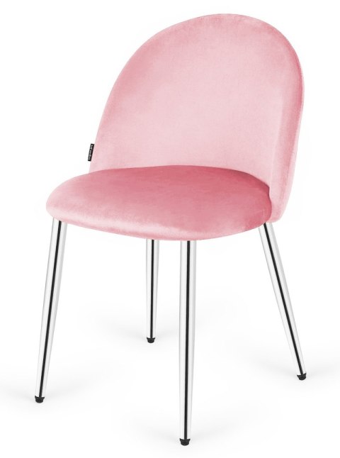 Krzesło tapicerowane GLORIA PINK VELVET SILVER Krzesło tapicerowane GLORIA PINK VELVET SILVER
