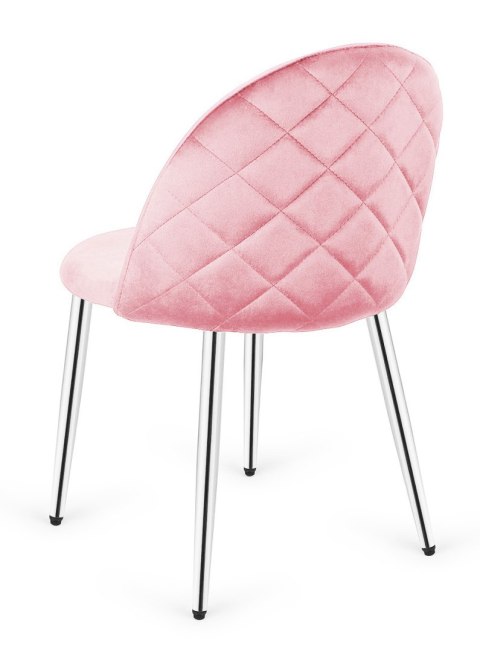 Krzesło tapicerowane GLORIA PINK VELVET SILVER Krzesło tapicerowane GLORIA PINK VELVET SILVER