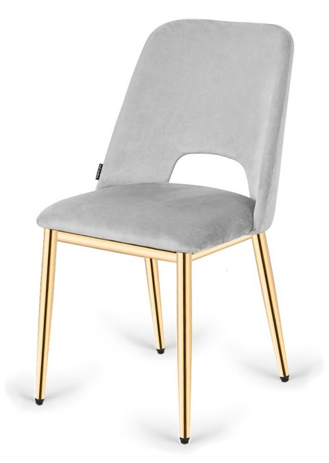 Krzesło tapicerowane GOTI LIGHT GREY VELVET GOLD Krzesło tapicerowane GOTI LIGHT GREY VELVET GOLD