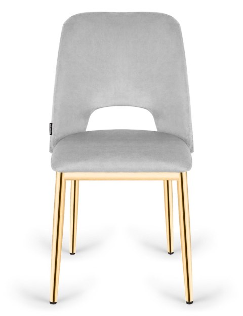 Krzesło tapicerowane GOTI LIGHT GREY VELVET GOLD Krzesło tapicerowane GOTI LIGHT GREY VELVET GOLD