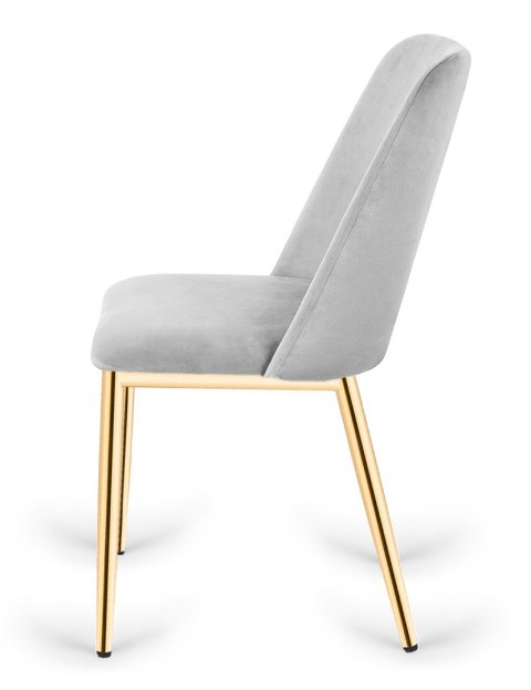 Krzesło tapicerowane GOTI LIGHT GREY VELVET GOLD Krzesło tapicerowane GOTI LIGHT GREY VELVET GOLD