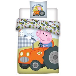 Pościel bawełna 100x135 + 40x60 Peppa George traktor