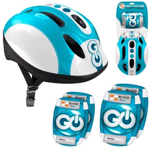 Regulowany zestaw ochronny dla dzieci Kask + ochraniacze NIEBIESKI SP0857 Regulowany zestaw ochronny dla dzieci Kask + ochraniacze NIEBIESKI SP0857