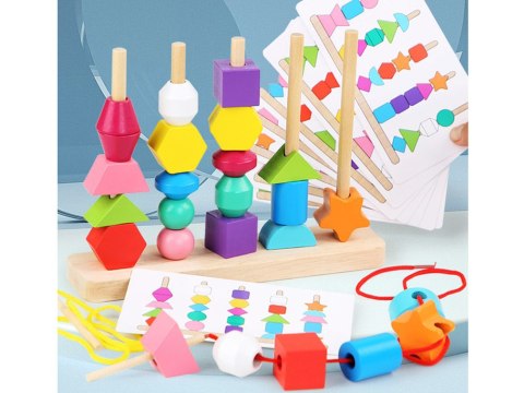 Klocki drewniane 25el. edukacyjna układanka ZA4758 Klocki drewniane 25el. edukacyjna układanka ZA4758