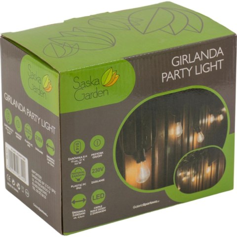 PARTY LIGHT GIRLANDA ZEWNĘTRZNA 10 ŻARÓWEK 10LED 8M 230V PARTY LIGHT GIRLANDA ZEWNĘTRZNA 10 ŻARÓWEK 10LED 8M 230V