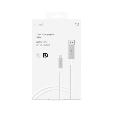 Moshi USB-C to DisplayPort Cable - Aluminiowa przejściówka z USB-C do DisplayPort 5K/60fps (srebrny) Moshi USB-C to DisplayPort Cable - Aluminiowa przejściówka z USB-C do DisplayPort 5K/60fps (srebrny)