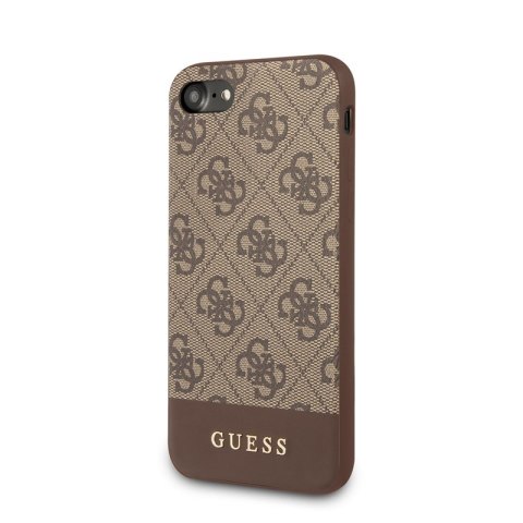 Guess 4G Bottom Stripe Collection - Etui iPhone SE 2020 / 8 / 7 (brązowy) Guess 4G Bottom Stripe Collection - Etui iPhone SE 2020 / 8 / 7 (brązowy)