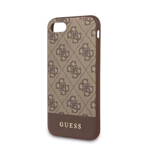 Guess 4G Bottom Stripe Collection - Etui iPhone SE 2020 / 8 / 7 (brązowy) Guess 4G Bottom Stripe Collection - Etui iPhone SE 2020 / 8 / 7 (brązowy)