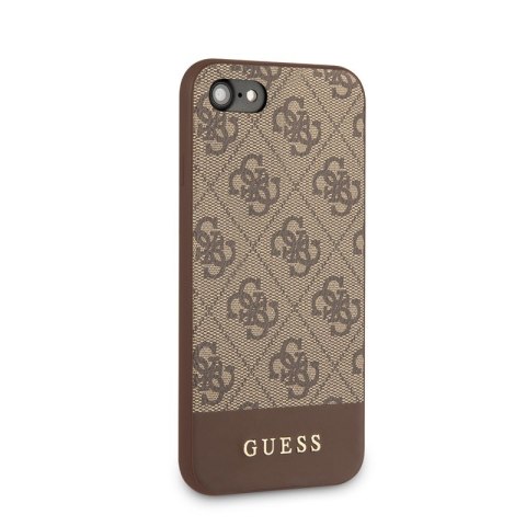 Guess 4G Bottom Stripe Collection - Etui iPhone SE 2020 / 8 / 7 (brązowy) Guess 4G Bottom Stripe Collection - Etui iPhone SE 2020 / 8 / 7 (brązowy)