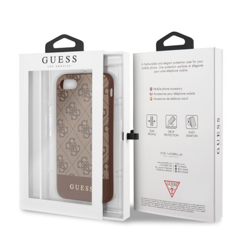 Guess 4G Bottom Stripe Collection - Etui iPhone SE 2020 / 8 / 7 (brązowy) Guess 4G Bottom Stripe Collection - Etui iPhone SE 2020 / 8 / 7 (brązowy)