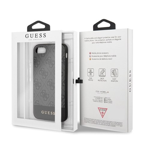Guess 4G Bottom Stripe Collection - Etui iPhone SE 2020 / 8 / 7 (szary) Guess 4G Bottom Stripe Collection - Etui iPhone SE 2020 / 8 / 7 (szary)