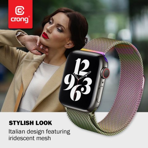 Crong Milano Steel - Pasek ze stali nierdzewnej do Apple Watch 38/40 mm (opalizujący) Crong Milano Steel - Pasek ze stali nierdzewnej do Apple Watch 38/40 mm (opalizujący)