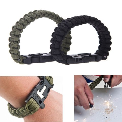 Bransoletka paracord 3w1 ARMY GREEN Bransoletka paracord 3w1 ARMY GREEN