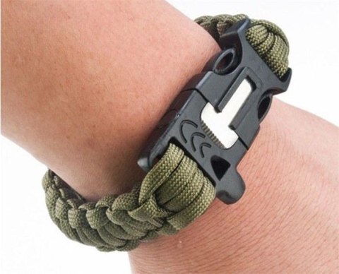 Bransoletka paracord 3w1 ARMY GREEN Bransoletka paracord 3w1 ARMY GREEN