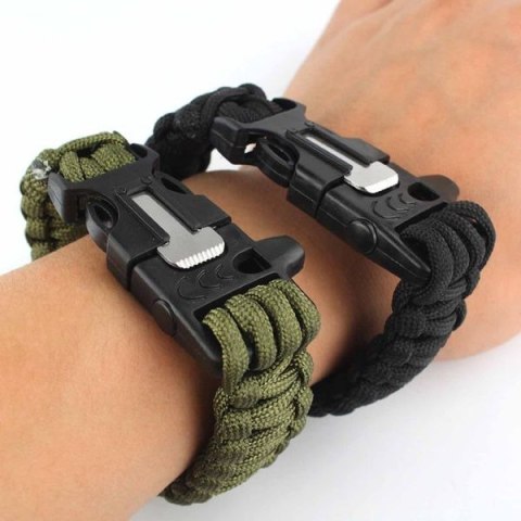 Bransoletka paracord 3w1 ARMY GREEN Bransoletka paracord 3w1 ARMY GREEN