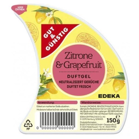 G&G Odświeżacz Powietrza w Żelu Cytrynow i Grapefruit 150 g