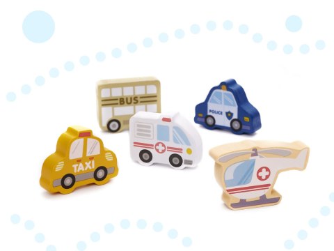 Klocki drewniane edukacyjne miasto 100el. + puzzle Klocki drewniane edukacyjne miasto 100el. + puzzle