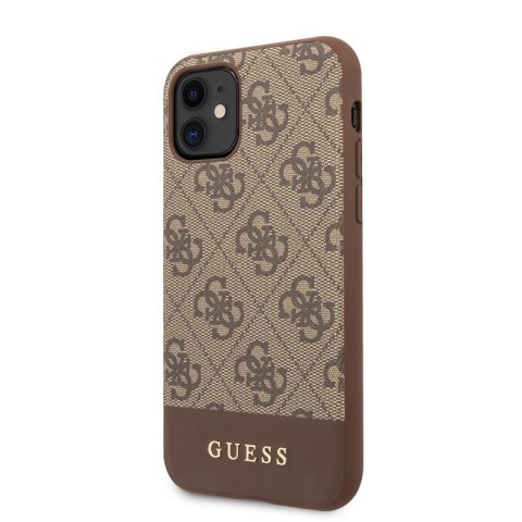 Guess 4G Bottom Stripe Collection - Etui iPhone 11 (brązowy) Guess 4G Bottom Stripe Collection - Etui iPhone 11 (brązowy)