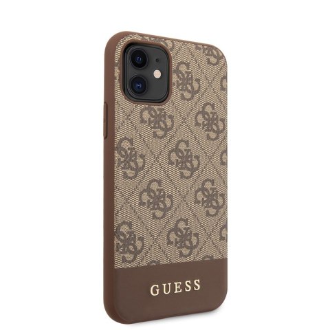 Guess 4G Bottom Stripe Collection - Etui iPhone 11 (brązowy) Guess 4G Bottom Stripe Collection - Etui iPhone 11 (brązowy)