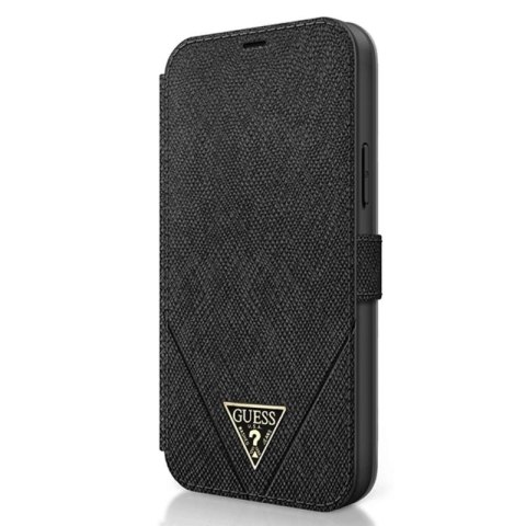 Guess Booktype Saffiano V - Etui iPhone 12 Pro Max (czarny) Guess Booktype Saffiano V - Etui iPhone 12 Pro Max (czarny)