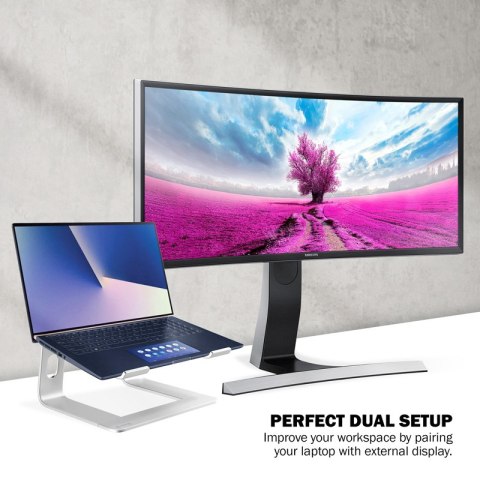 Crong AluBench - Aluminiowy stojak pod laptopa (srebrny) Crong AluBench - Aluminiowy stojak pod laptopa (srebrny)