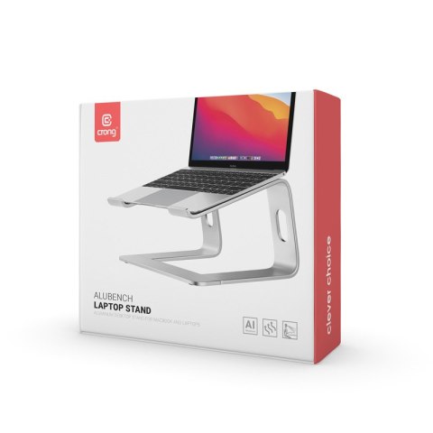 Crong AluBench - Aluminiowy stojak pod laptopa (srebrny) Crong AluBench - Aluminiowy stojak pod laptopa (srebrny)