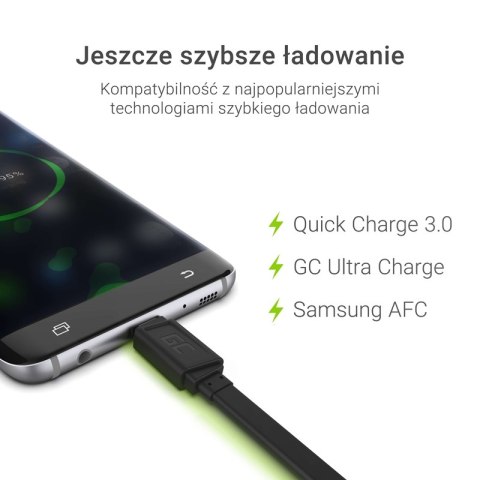 Green Cell GCmatte - Kabel Przewód Micro USB 25 cm z obsługą szybkiego ładowania Green Cell GCmatte - Kabel Przewód Micro USB 25 cm z obsługą szybkiego ładowania