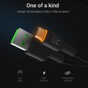 Green Cell Ray - Kabel Przewód USB - Micro USB 200cm z pomarańczowym podświetleniem LED, szybkie ładowanie Ultra Charge, QC 3.0