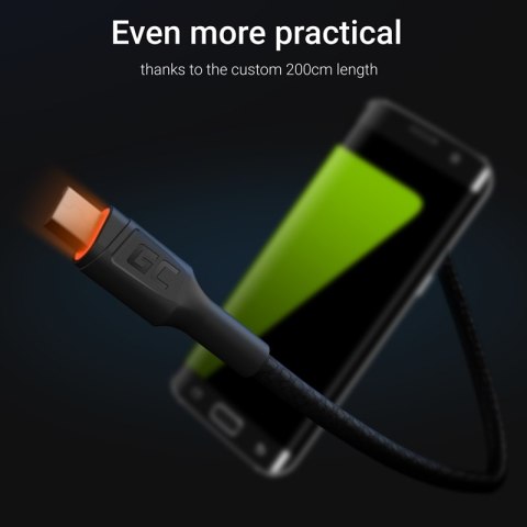 Green Cell Ray - Kabel Przewód USB - Micro USB 200cm z pomarańczowym podświetleniem LED, szybkie ładowanie Ultra Charge, QC 3.0 Green Cell Ray - Kabel Przewód USB - Micro USB 200cm z pomarańczowym podświetleniem LED, szybkie ładowanie Ultra Charge, QC 3.0