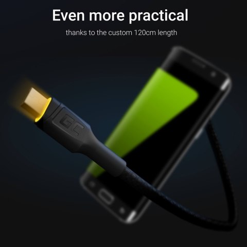 Green Cell Ray - Kabel Przewód USB - microUSB 120cm z żółtym podświetleniem LED, szybkie ładowanie Ultra Charge, QC3.0 Green Cell Ray - Kabel Przewód USB - microUSB 120cm z żółtym podświetleniem LED, szybkie ładowanie Ultra Charge, QC3.0