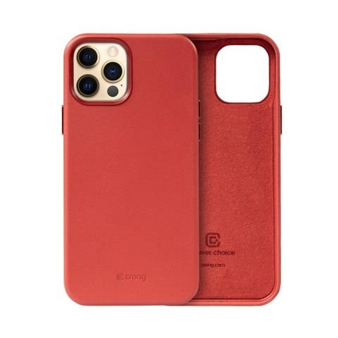 Crong Essential Cover - Etui ze skóry ekologicznej iPhone 12 Pro Max (czerwony) Crong Essential Cover - Etui ze skóry ekologicznej iPhone 12 Pro Max (czerwony)