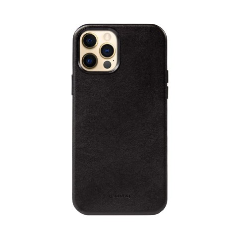 Crong Essential Cover Magnetic - Etui ze skóry iPhone 12 Pro Max MagSafe (czarny) Crong Essential Cover Magnetic - Etui ze skóry iPhone 12 Pro Max MagSafe (czarny)