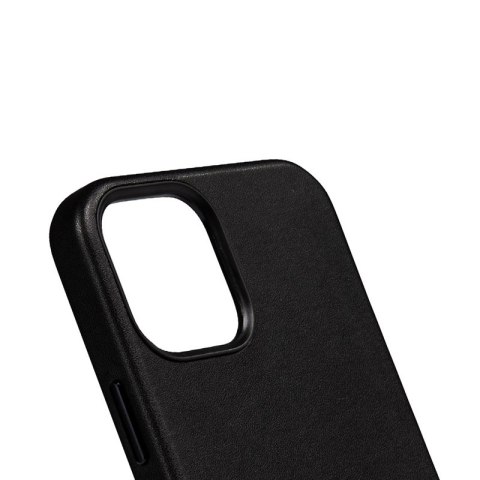 Crong Essential Cover Magnetic - Etui ze skóry iPhone 12 Pro Max MagSafe (czarny) Crong Essential Cover Magnetic - Etui ze skóry iPhone 12 Pro Max MagSafe (czarny)
