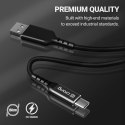 Crong Armor Link - Kabel 60W z USB-C na USB-A w oplocie 150cm (czarny)