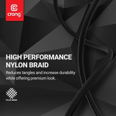 Crong Armor Link - Kabel 60W z USB-C na USB-C w oplocie 150cm (czarny) Crong Armor Link - Kabel 60W z USB-C na USB-C w oplocie 150cm (czarny)