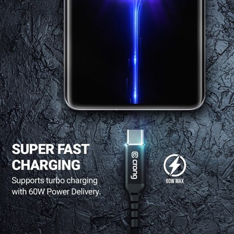 Crong Armor Link - Kabel 60W z USB-C na USB-C w oplocie 150cm (czarny) Crong Armor Link - Kabel 60W z USB-C na USB-C w oplocie 150cm (czarny)