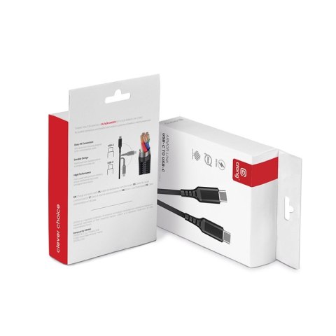 Crong Armor Link - Kabel 60W z USB-C na USB-C w oplocie 150cm (czarny) Crong Armor Link - Kabel 60W z USB-C na USB-C w oplocie 150cm (czarny)