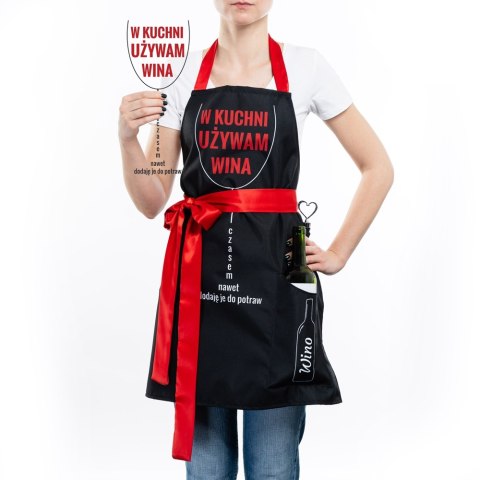 Fartuszek dla gotującej KOBIETY gotuję z winem Fartuszek dla gotującej KOBIETY gotuję z winem