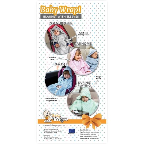 Kocyk zimowy Błękitny minky gruby koc z rękawkami Kocyk zimowy Błękitny minky gruby koc z rękawkami