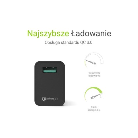 Green Cell - Ładowarka sieciowa USB z funkcją szybkiego ładowania QC 3.0 Green Cell - Ładowarka sieciowa USB z funkcją szybkiego ładowania QC 3.0