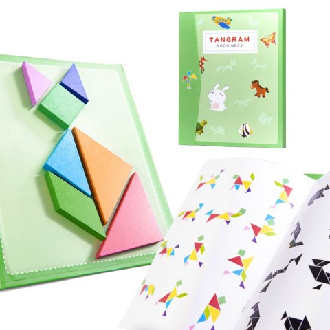 Książeczka magnetyczna układanka klocki 3D tangram Książeczka magnetyczna układanka klocki 3D tangram